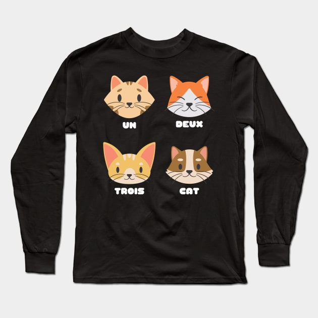 Un Deux Trois Cat Long Sleeve T-Shirt by nathalieaynie